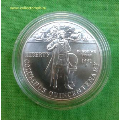 Монета 1 доллар 1992 г. "Христофор Колумб  к Пятисотлетию"